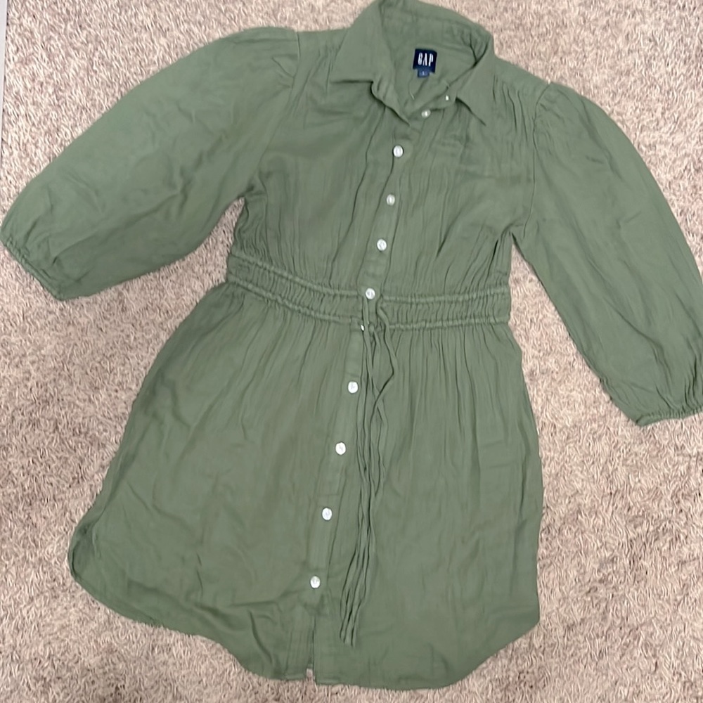 Jungle Green Gauze Mini Dress